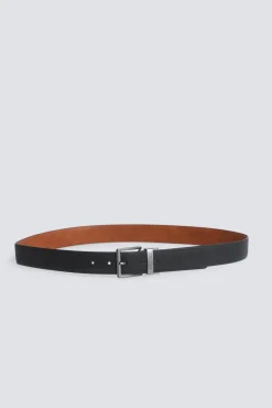 New Springfield Ceinture réversible micro-perforée noir