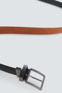 New Springfield Ceinture r&eacute;versible micro-perfor&eacute;e noir