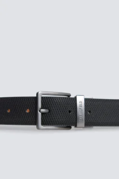 New Springfield Ceinture r&eacute;versible micro-perfor&eacute;e noir