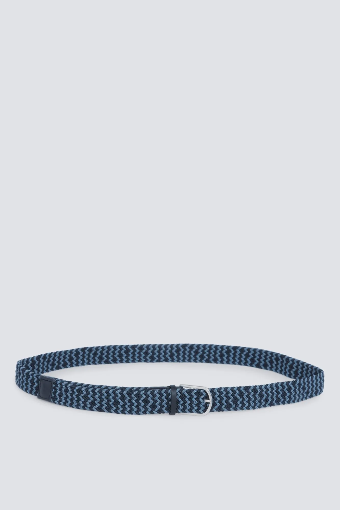 New Springfield Ceinture tressée à zigzag contrastant bleu