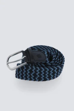 New Springfield Ceinture tress&eacute;e &agrave; zigzag contrastant bleu