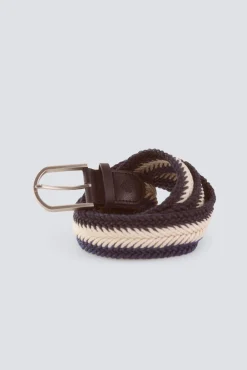 Hot Springfield Ceinture tress&eacute;e &agrave; chevrons bleu