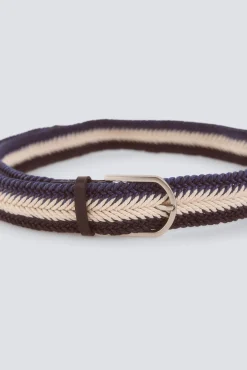 Hot Springfield Ceinture tress&eacute;e &agrave; chevrons bleu