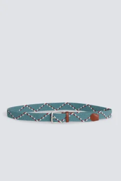 Best Springfield Ceinture tressée unie à zigzag contrastant bleu