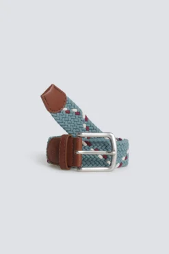 Best Springfield Ceinture tress&eacute;e unie &agrave; zigzag contrastant bleu