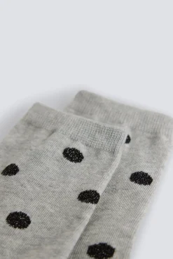 New Springfield Chaussette longue &agrave; pois gris