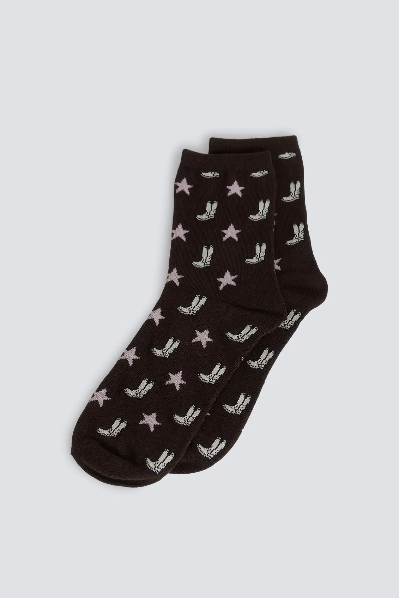 Clearance Springfield Chaussette longue à motifs bottes et étoiles nude