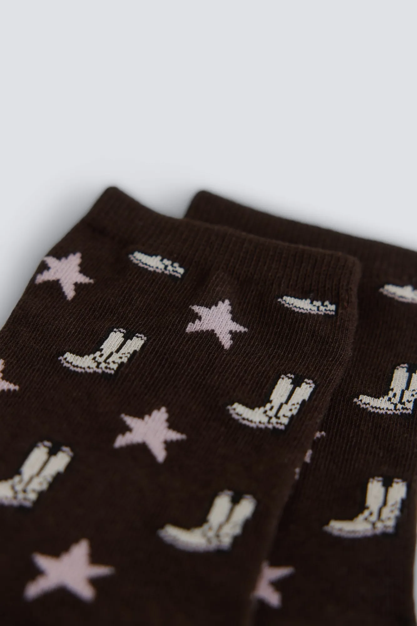 Clearance Springfield Chaussette longue à motifs bottes et étoiles nude