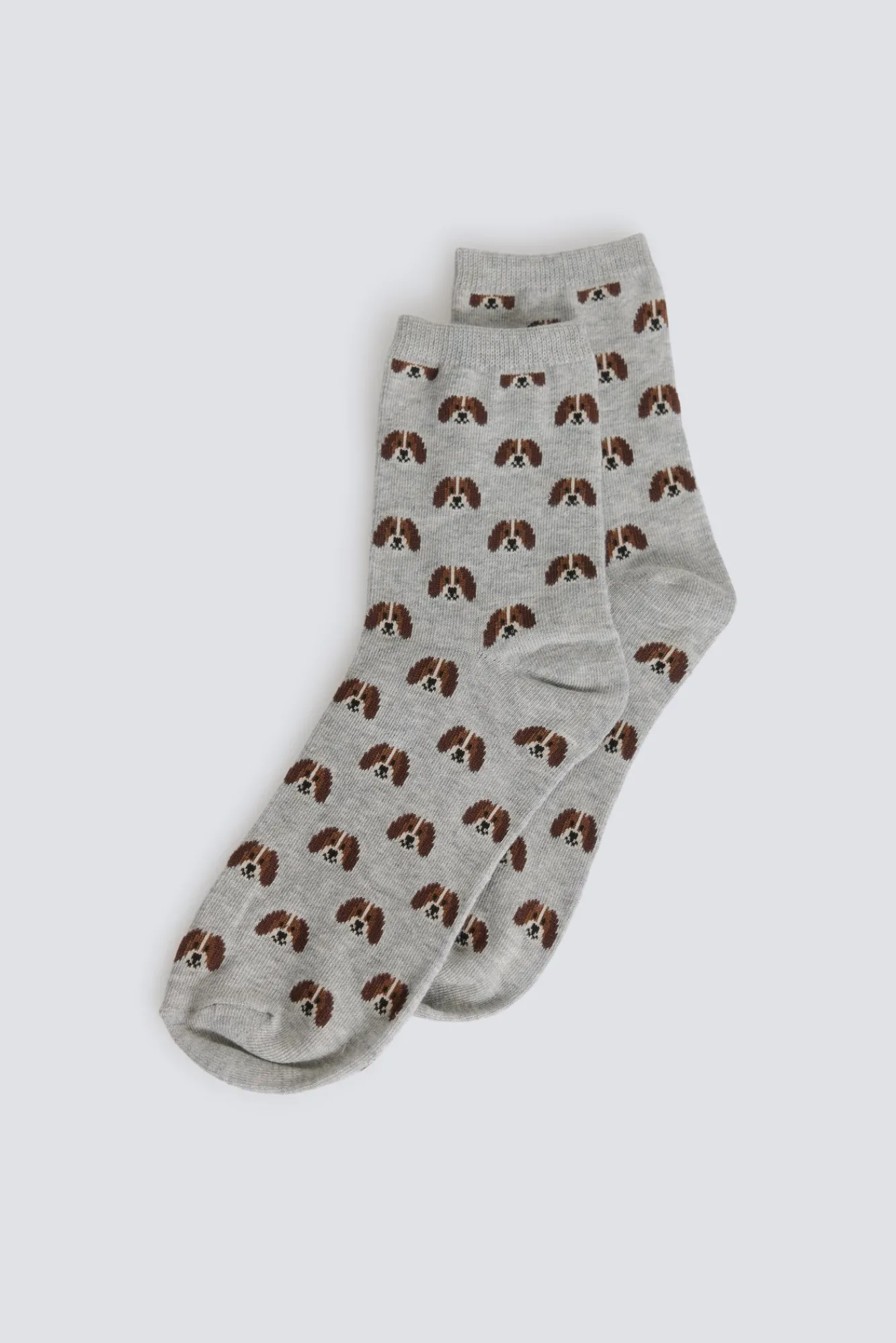 New Springfield Chaussette longue à motifs chiens gris