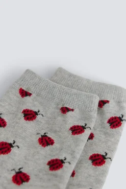 Online Springfield Chaussette longue &agrave; coccinelles gris
