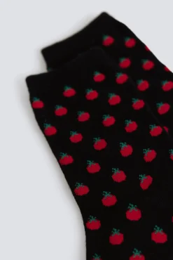 Springfield Chaussette longue imprim&eacute; tomates noir