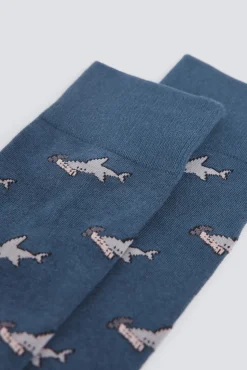 Hot Springfield Chaussette longue requin-marteau bleu