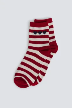 Sale Springfield Chaussettes longues à rayures cœurs marron