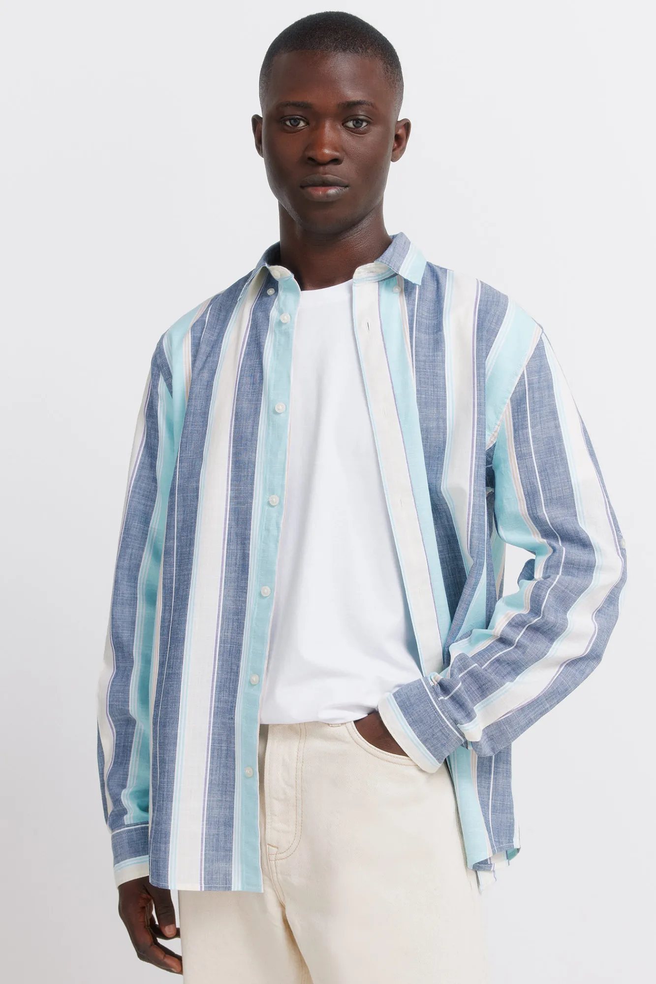 Outlet Springfield Chemise à rayures en coton bleu
