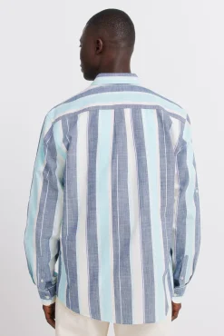 Outlet Springfield Chemise à rayures en coton bleu