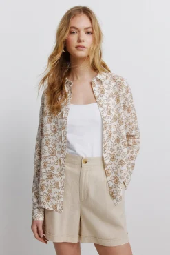 Springfield Chemise basique effet lin