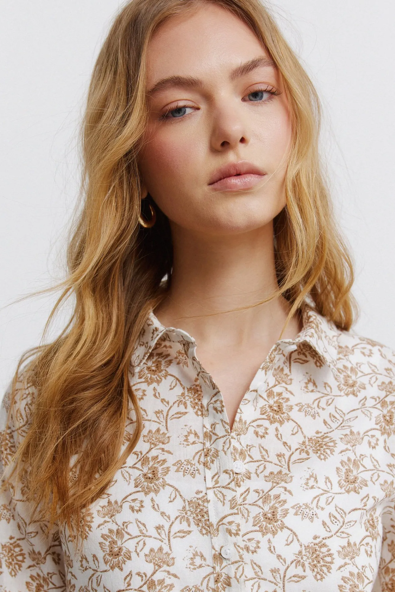Springfield Chemise basique effet lin