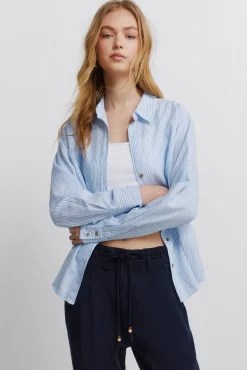 Sale Springfield Chemise col en V en lin