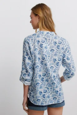 Outlet Springfield Chemise col mao effet lin