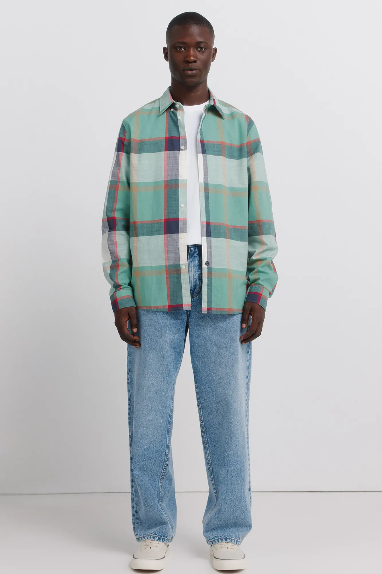 Discount Springfield Chemise en coton à carreaux légère