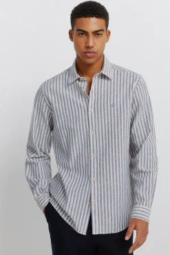 Outlet Springfield Chemise en lin &agrave; rayures