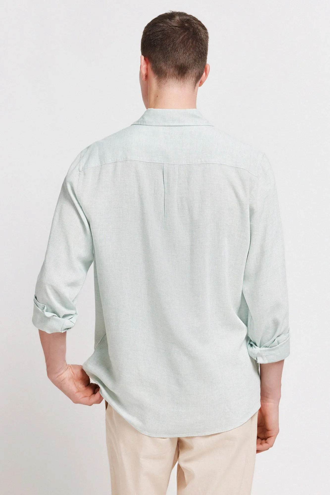 Best Springfield Chemise fil à fil en lin et viscose