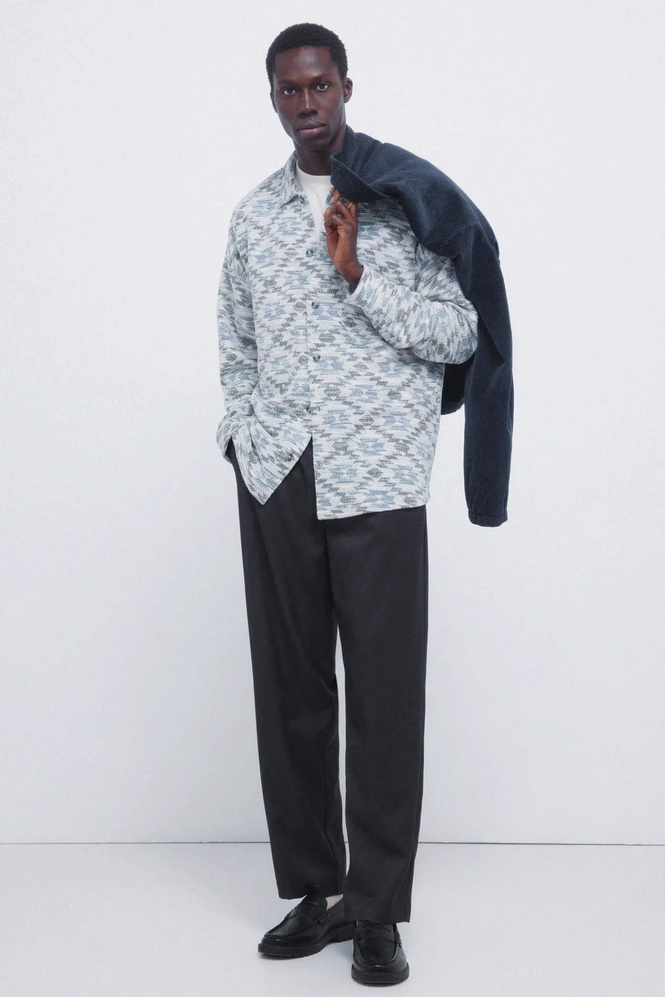 Springfield Chemise jacquard ethnique bleu