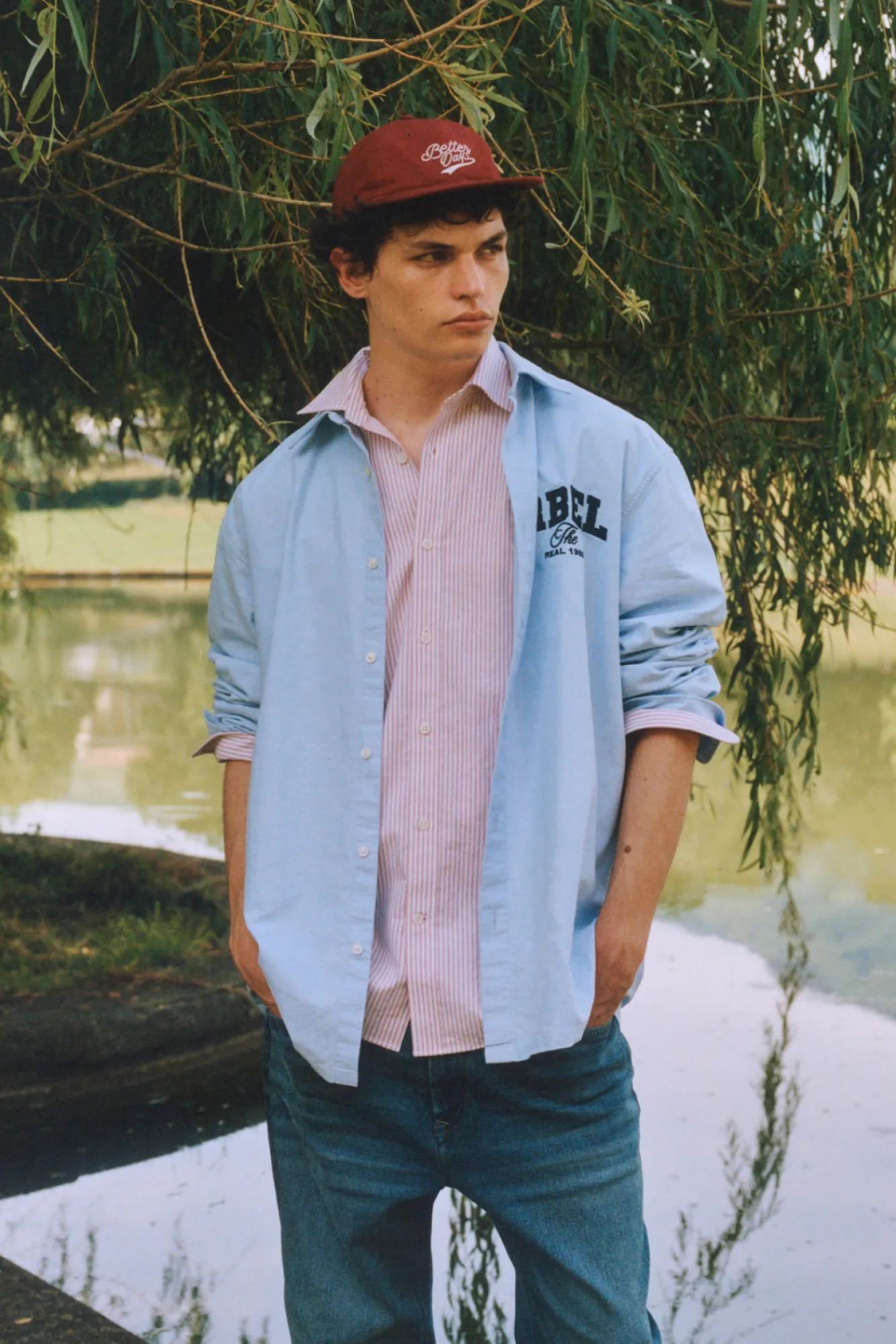 Outlet Springfield Chemise Oxford brodée bleu