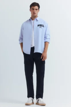 Outlet Springfield Chemise Oxford brodée bleu