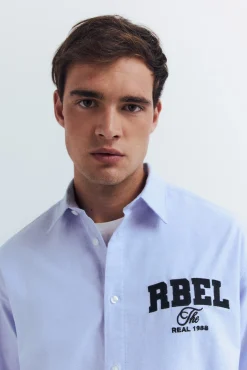 Outlet Springfield Chemise Oxford brodée bleu
