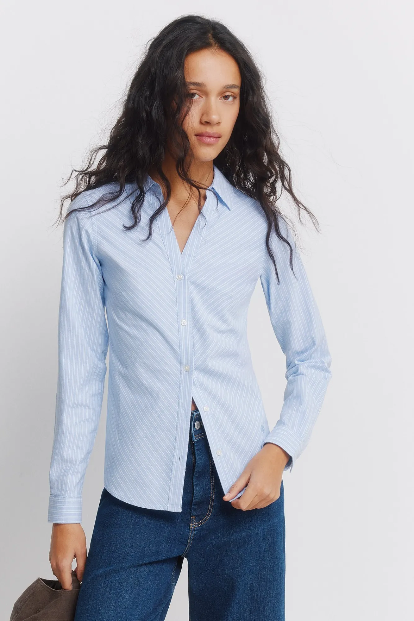 Springfield Chemise Oxford en coton à col en V