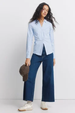 Springfield Chemise Oxford en coton &agrave; col en V
