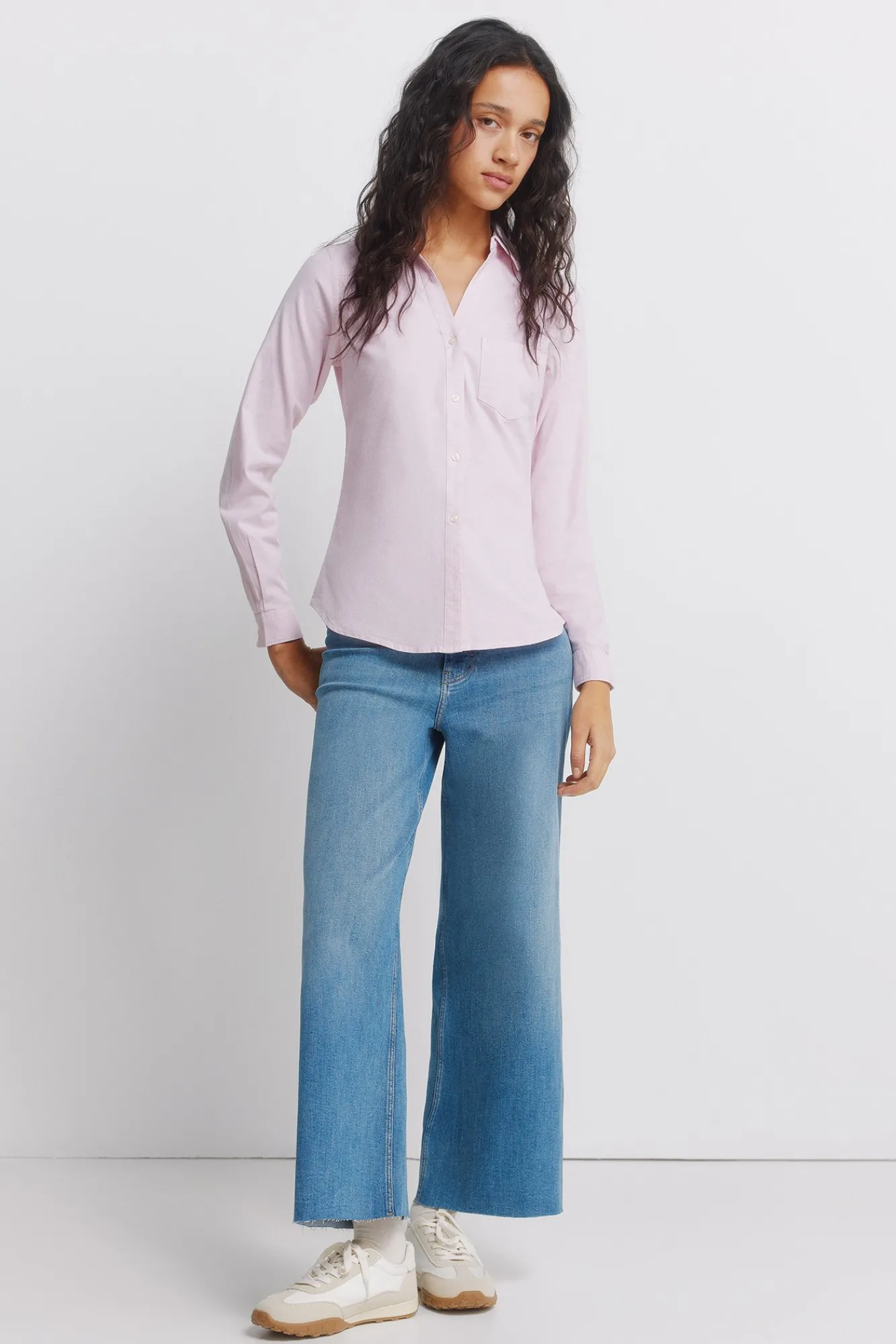 Springfield Chemise Oxford en coton à col en V