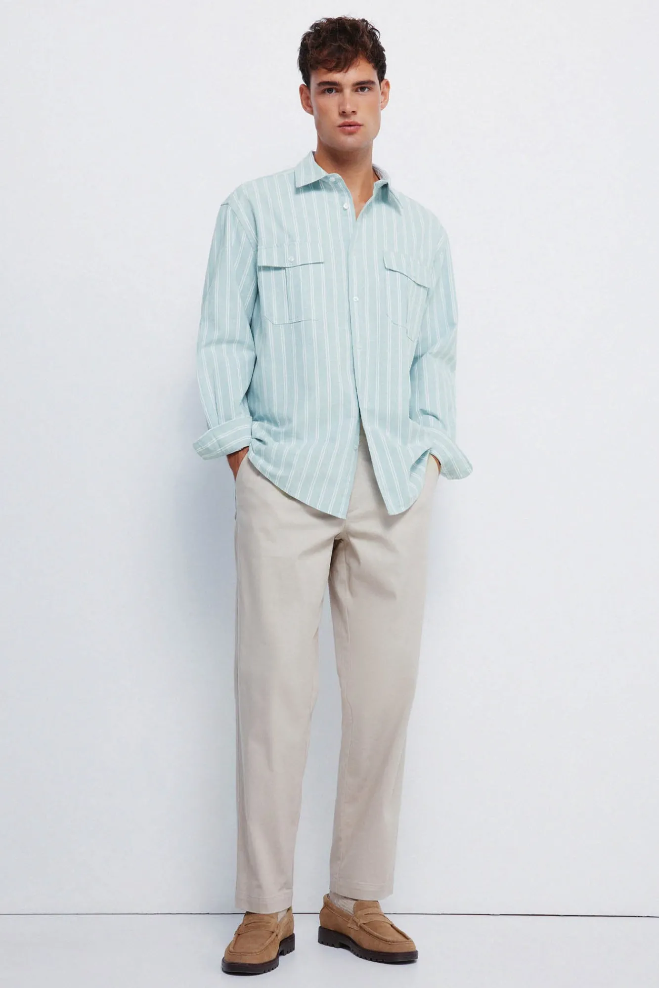 Sale Springfield Chemise Oxford rayures avec poches