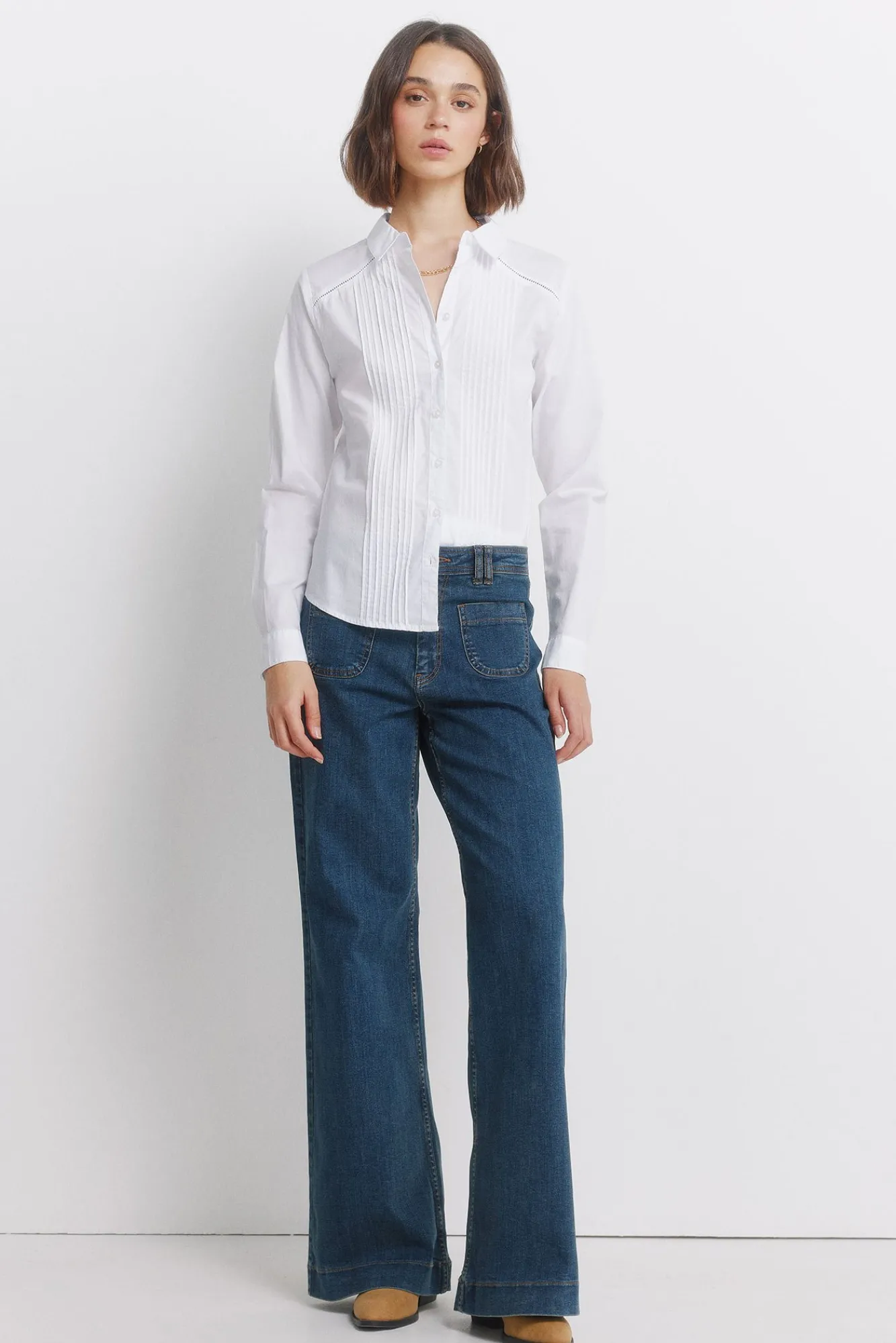 Springfield Chemise plissée manches longues