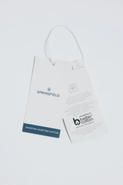 New Springfield Chemise rayures à boutons sur les épaules blanc