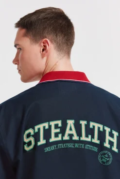 Sale Springfield Chemise varsity manches courtes bleu