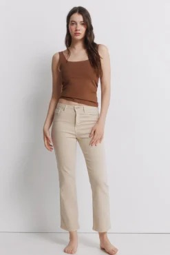 New Springfield Couleur du jeans Kick Flare marron