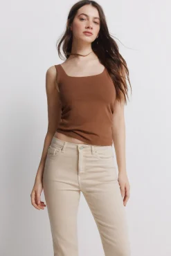 New Springfield Couleur du jeans Kick Flare marron