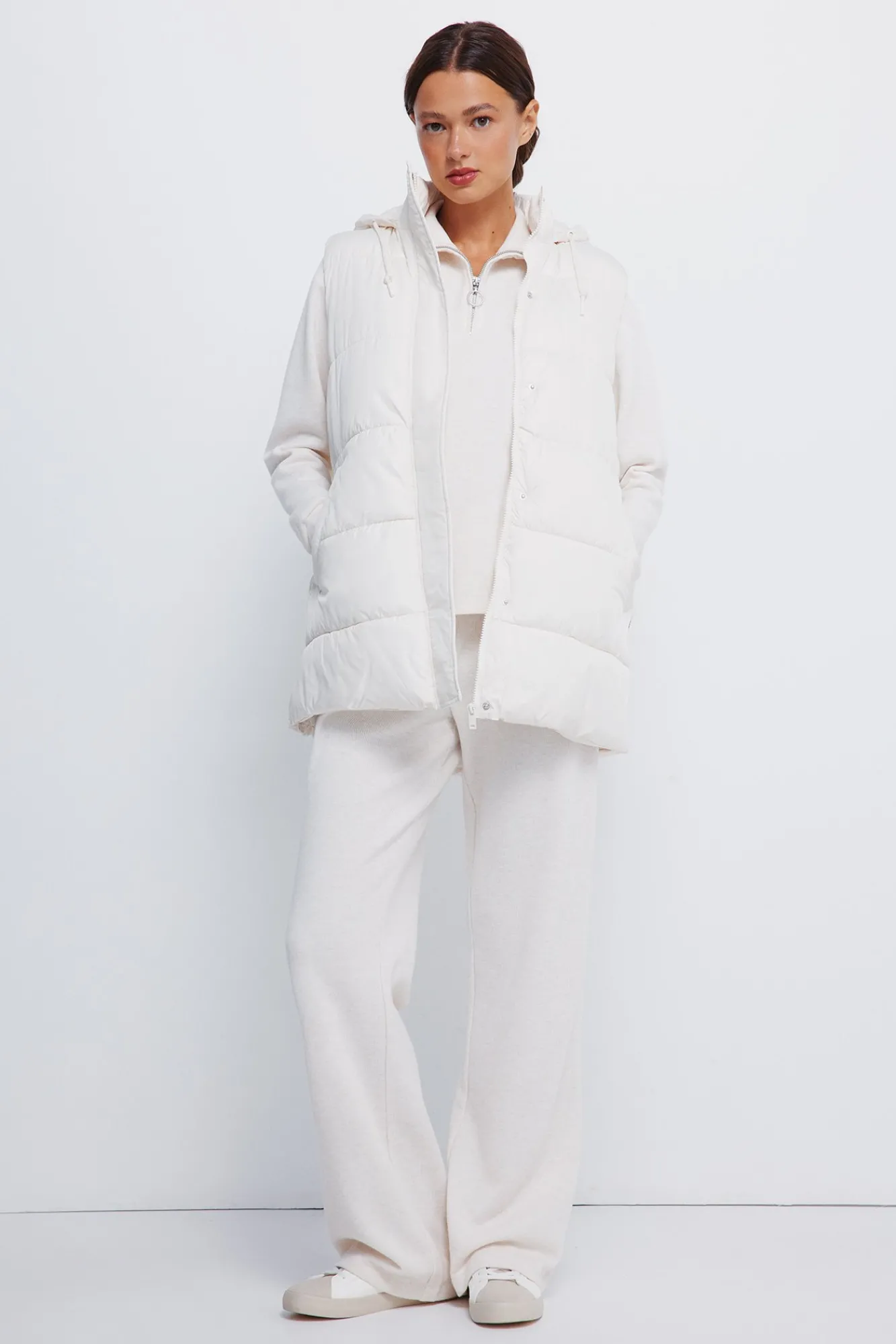 Hot Springfield Gilet à capuche en polyester recyclé blanc