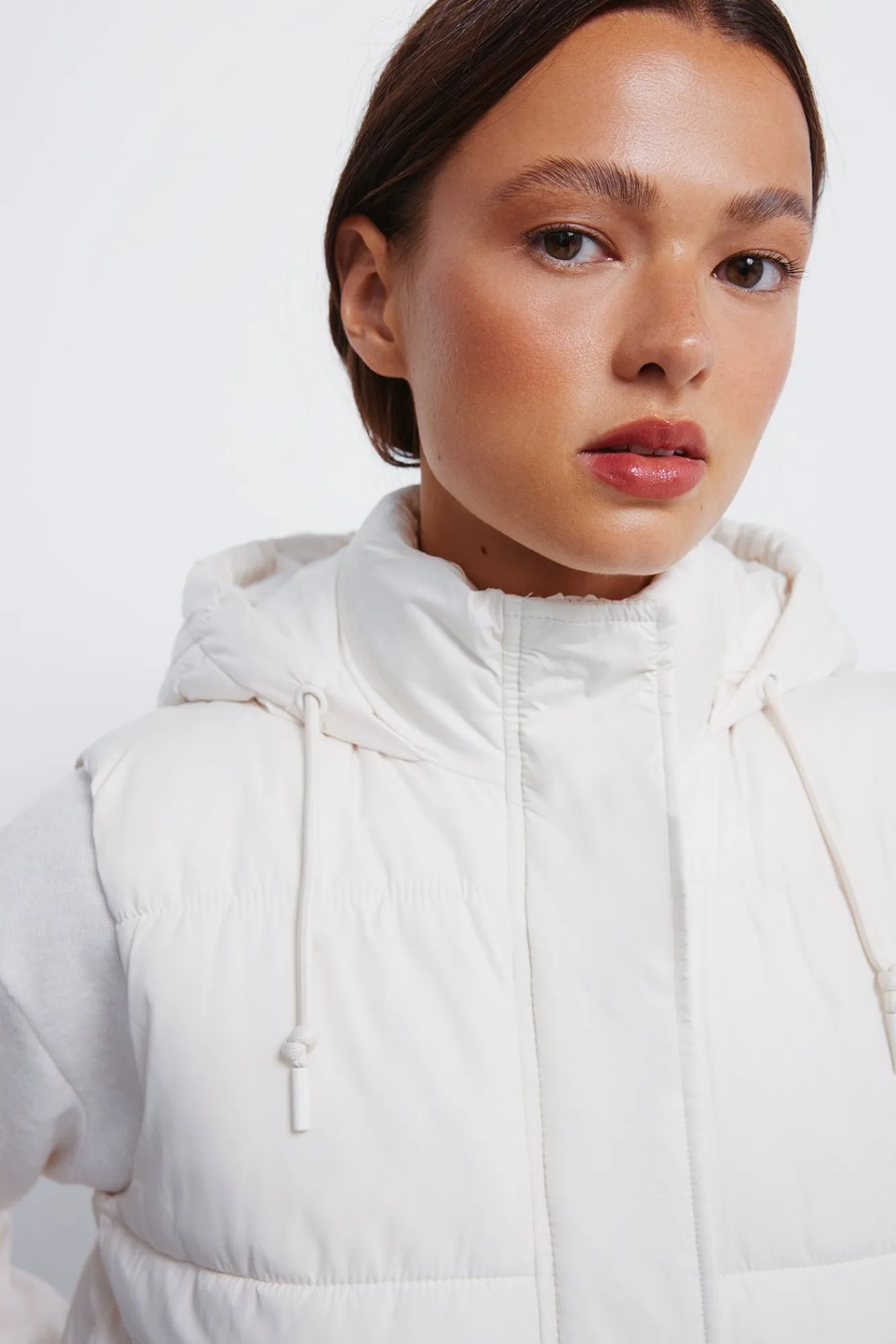 Hot Springfield Gilet à capuche en polyester recyclé blanc