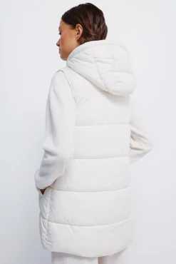 Hot Springfield Gilet à capuche en polyester recyclé blanc