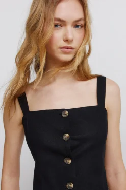 Best Springfield Haut gilet en lin noir