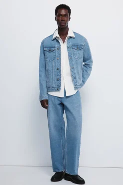 Sale Springfield Jean large à délavage moyen bleu
