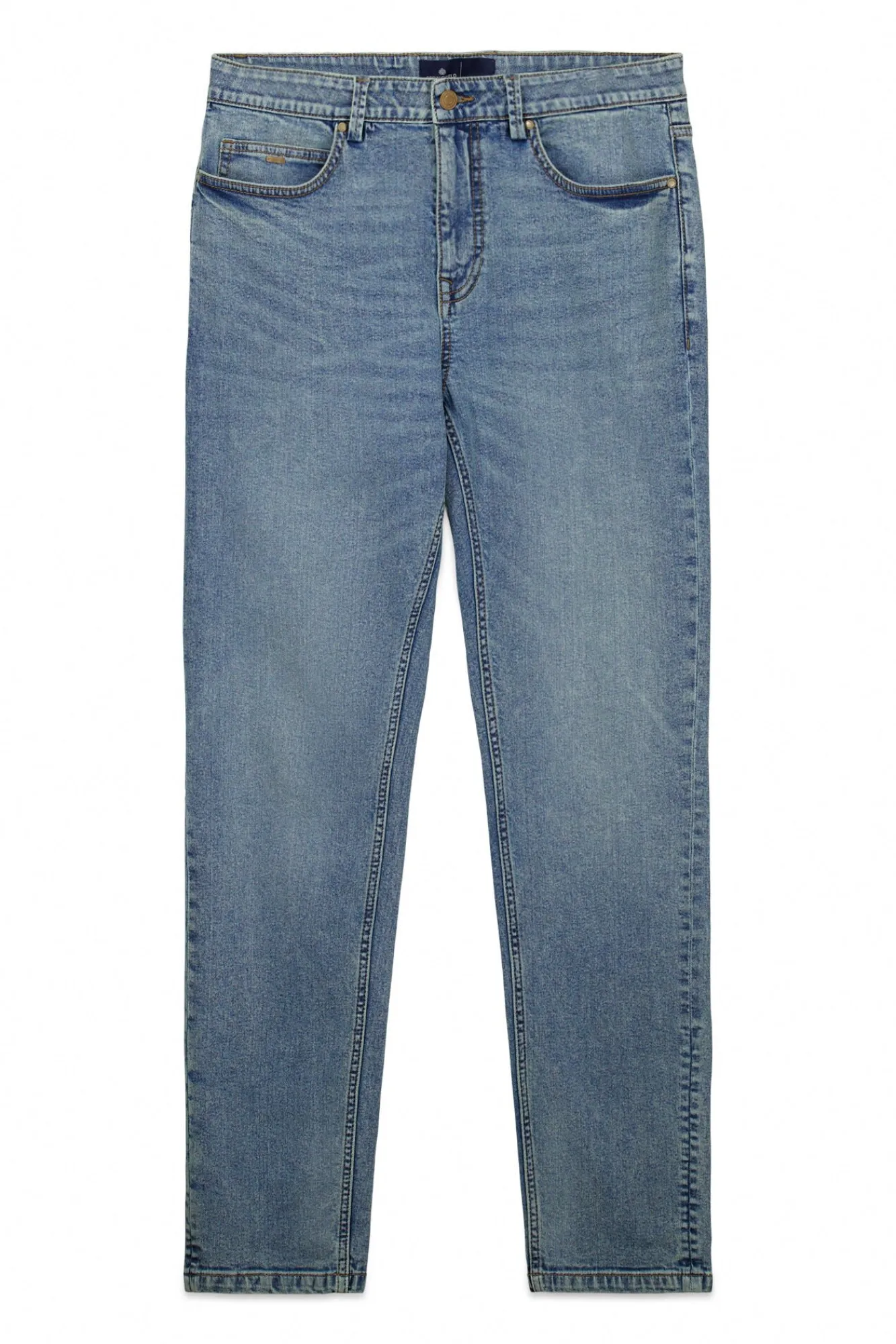 New Springfield jean skinny délavé moyen surteint bleu