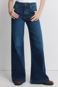 Online Springfield Jeans amples taille haute bleu