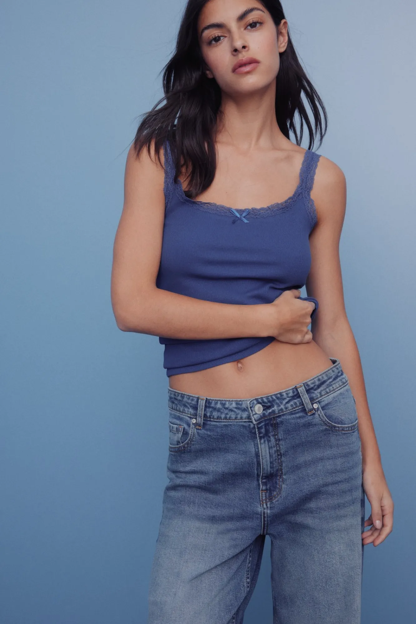 Hot Springfield Jeans confort super large bleu