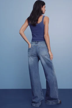 Hot Springfield Jeans confort super large bleu