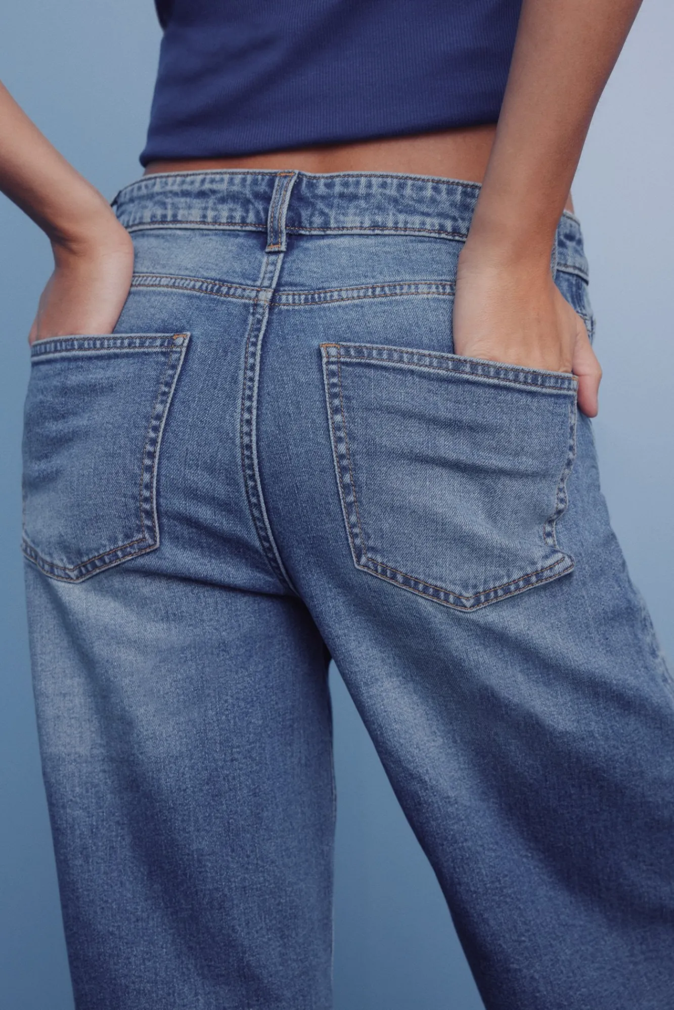 Hot Springfield Jeans confort super large bleu