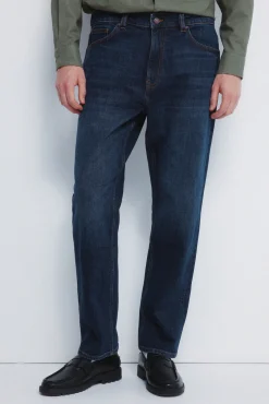 Best Springfield Jeans coupe droite d&eacute;lav&eacute; fonc&eacute; bleu